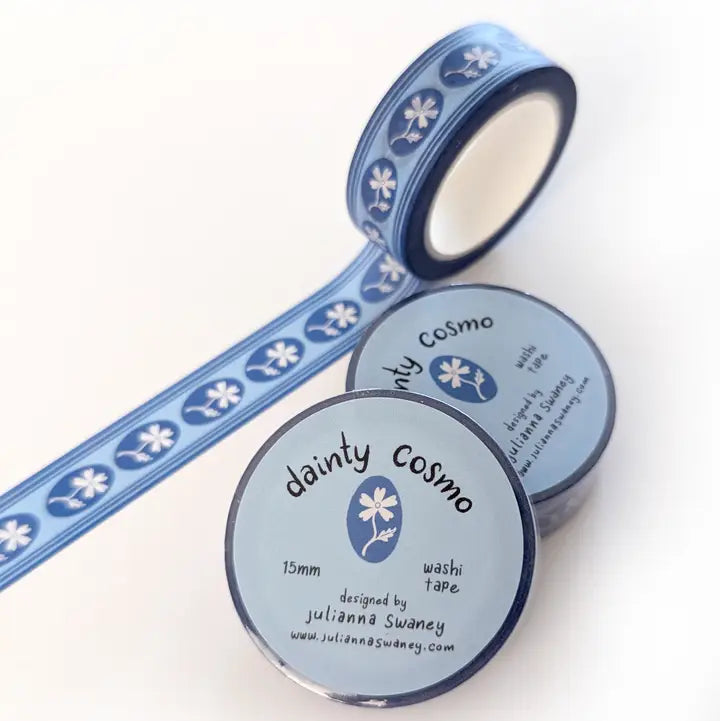 This cute washi tape is made from my original illustrations and it features a decorative flower pattern.
