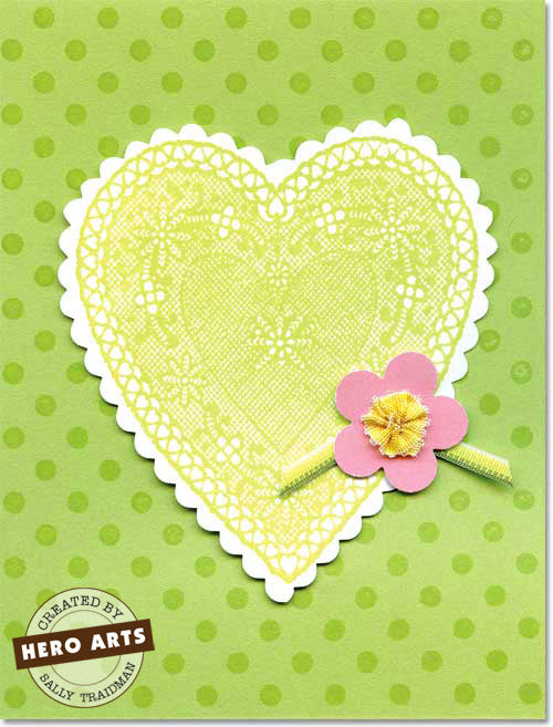Sello de encaje con forma de corazón