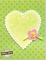 Sello de encaje con forma de corazón