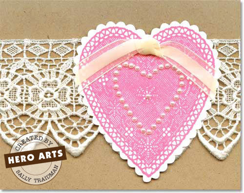 Sello de encaje con forma de corazón