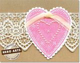 Sello de encaje con forma de corazón