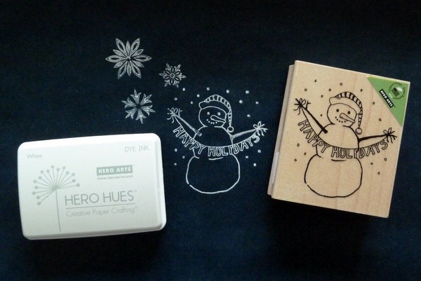Sello de muñeco de nieve con felices fiestas