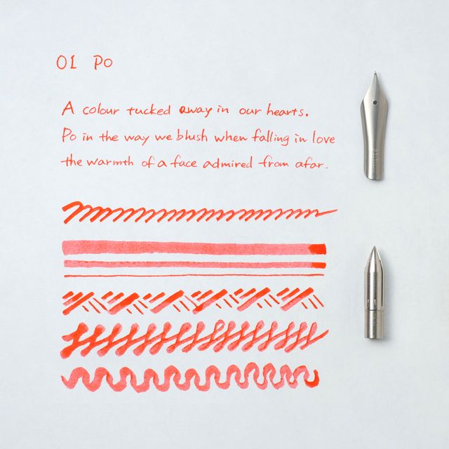 Functional tools for a lifetime of use. Our writing tools are designed to become your companions, developing personal character through the journey of ownership. The simple yet charming glass bottle has been designed for seamless use, creating a bottled ink that's bound to inspire writing with joy.

Once dry, our pigment inks are water resistant and lightfast to ensure your special message stands the test of time. The original bottle has been designed for ease of refill with any pen, while effortlessly bala