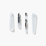 A pen that evokes the texture of frosted glass. Its translucency reveals the internal mechanism as an aesthetic feature. Careful consideration of form and colour palette ensures an elegant presence, even when not in use.&nbsp;

The pen is equipped with thoughtful functionality, including an extended grip section and a screw cap designed for quick access with minimal turns. The visible ink level allows for easy refills.

Available in a Fine and Medium nib
Includes converter
Steel nib