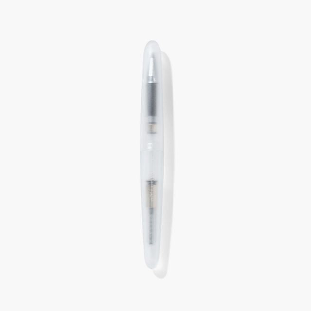 A pen that evokes the texture of frosted glass. Its translucency reveals the internal mechanism as an aesthetic feature. Careful consideration of form and colour palette ensures an elegant presence, even when not in use.&nbsp;

The pen is equipped with thoughtful functionality, including an extended grip section and a screw cap designed for quick access with minimal turns. The visible ink level allows for easy refills.

Available in a Fine and Medium nib
Includes converter
Steel nib