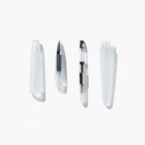 A pen that evokes the texture of frosted glass. Its translucency reveals the internal mechanism as an aesthetic feature. Careful consideration of form and colour palette ensures an elegant presence, even when not in use.&nbsp;

The pen is equipped with thoughtful functionality, including an extended grip section and a screw cap designed for quick access with minimal turns. The visible ink level allows for easy refills.

0.5mm
Includes converter