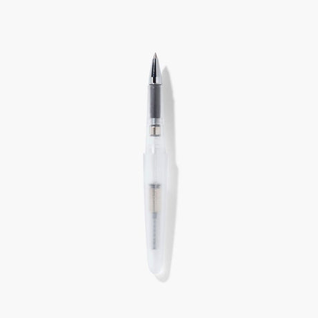 A pen that evokes the texture of frosted glass. Its translucency reveals the internal mechanism as an aesthetic feature. Careful consideration of form and colour palette ensures an elegant presence, even when not in use.&nbsp;

The pen is equipped with thoughtful functionality, including an extended grip section and a screw cap designed for quick access with minimal turns. The visible ink level allows for easy refills.

0.5mm
Includes converter