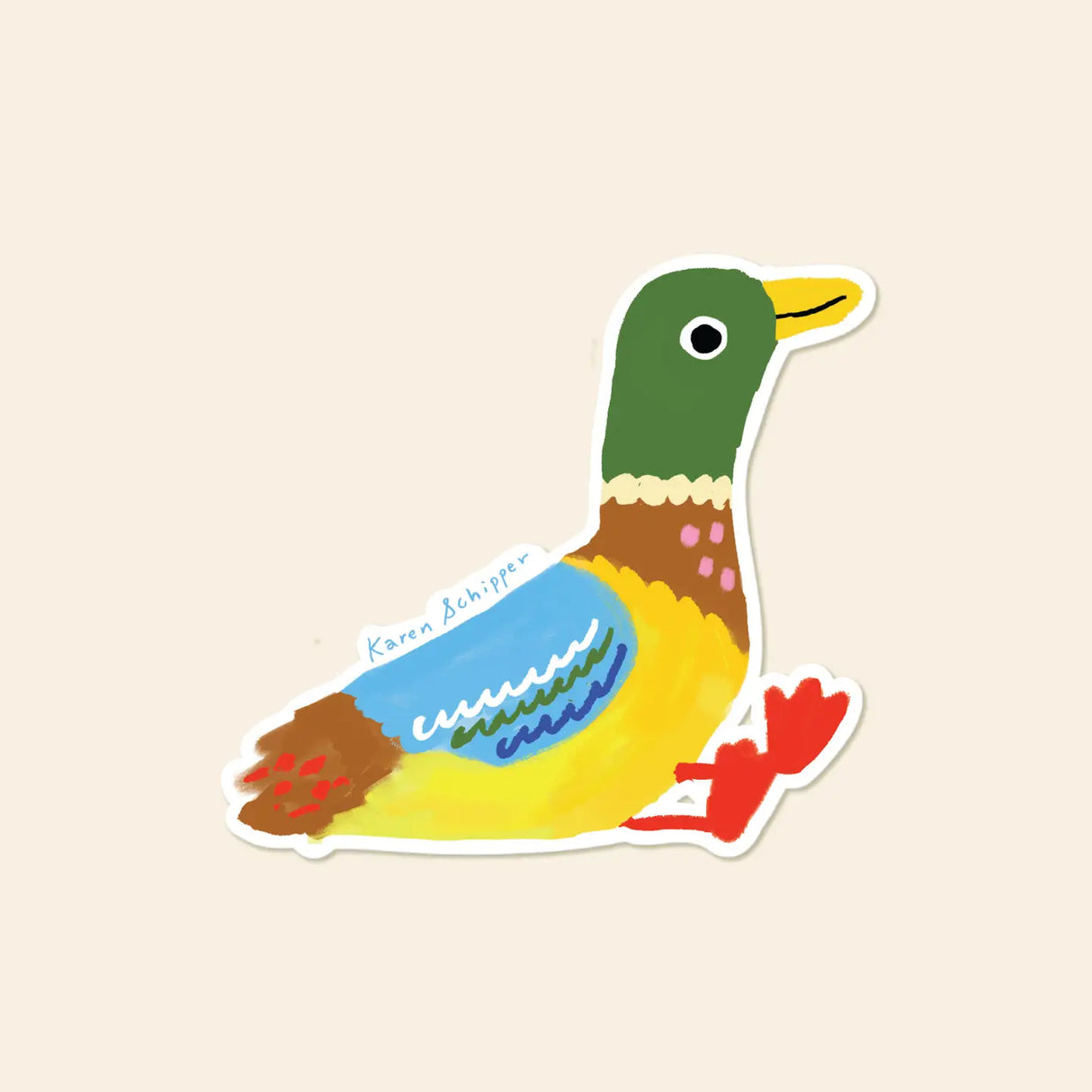 Nature-themed stickers never sit long on a rack — especially when they’re this colorful. Mallard Duck Sticker is a cute duck sticker featuring a vibrant, folk-art–inspired mallard with bold greens, blues, and warm browns that instantly pop in any display.

Made from matte-coated, waterproof vinyl, it’s durable enough for laptops, planners, water bottles, and more. It’s an easy impulse add-on for cat people, best friends, and shoppers looking for a small but meaningful gift.

Measures approximately 3 inches
