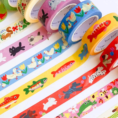 Long little dachshunds in bright sweaters and tiny caps give the Dachshund Dog Washi Tape a playful, personality-filled look. This Karen Schipper decorative paper tape is a fun pick for dog lovers, stationery shoppers, and anyone drawn to cheerful desk accessories.

Tape dimensions: 15mm x 10m
Each tape is approx. 1.75” x 1.75” x 0.65”
Packaged in clear plastic with two round branded stickers on each side of the roll&nbsp;
Designed in the USA, made in China