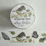Dark eyed junco birds and butterflies washi tape. Add a bit of whimsical color to your journal, letters or scrapbooking. Put a bird on it!

• Eco-friendly, high-quality washi tape
• Size: 25.4mm x 10m
• Sold individually
• Shrink-wrapped with a coordinating hand designed label
• Hand painted design by Kasey Lewis
• Imported

Images and art copyright Kasey Melissa Art