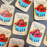 Strawberries Enamel Pin by Katie Daisy

A tiny treasure to pin on your jacket, tote, or favorite old flannel—each one a little love letter to country delights, small joys, and the art of noticing.