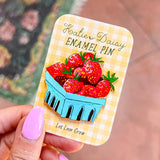 Strawberries Enamel Pin by Katie Daisy

A tiny treasure to pin on your jacket, tote, or favorite old flannel—each one a little love letter to country delights, small joys, and the art of noticing.