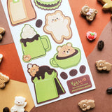 STICKII - Kawaii Kuma Cafe Labels Sticker Sheet