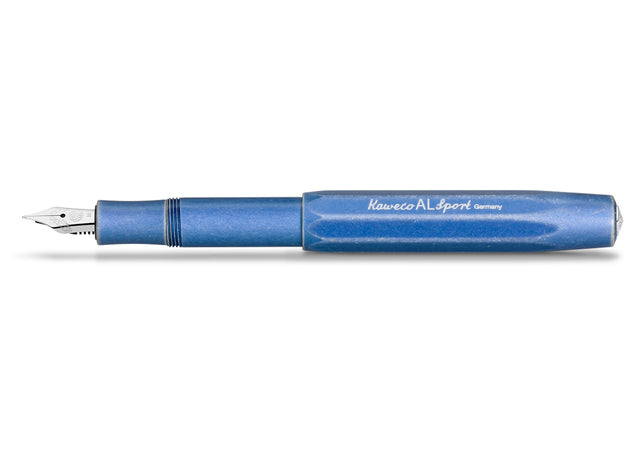 Kaweco AL SPORT Fountain Pen Stonewashed Blue

The AL Sport fountain pen in Stonewashed Blue not only has a casual look but also fits snugly in your hand.

The metallic body is made of high-quality aluminium and grants an unique haptic experience. Its fine surface imparts elegance.