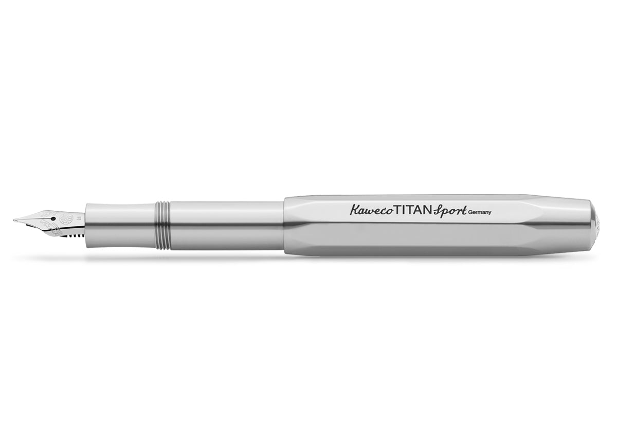 Kaweco TITAN SPORT Fountain Pen

A new Kaweco Sport is moving into Olympus. In Greek mythology, the Titans originated from the deities representing heaven and earth. Poetic for a material known for its use in aerospace. The Kaweco Titan Sport comes in a deep grey colour with a glossy look – a noble writing instrument with which you can write epic stories.