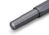 Our AL Sport fountain pen anthracite is a pen to behold. The silky, glossy surface in a warm grey tone has an expressive and noble appeal. It is a perfect accessory for everyday use in the office, daily life, and leisure.

The metallic body is made of high-quality aluminium and grants an unique haptic experience. Its fine surface imparts elegance.

This pocket fountain pen only measures 10.5 cm when closed and is, therefore, a perfect everyday pen. When the cap is attached, the pen grows to a standard size 