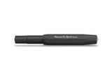 All black everything – our fountain pen in black performs brilliantly in any situation. The black pen with an elegant, matt surface can be combined with various notebooks, papers and other accessories.

The metallic body is made of high-quality aluminium and grants an unique haptic experience. Its fine surface imparts elegance.&nbsp;

This pocket-sized fountain pen only measures 10.5 cm when closed and is, therefore, a perfect everyday pen. When the cap is attached, the pen grows to a standard size of 13 cm