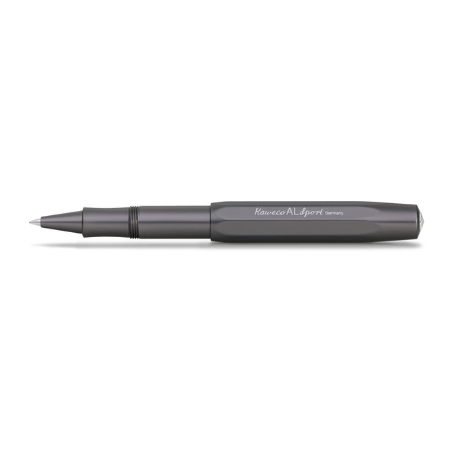 Contemporary design made of high-quality aluminium for an incomparable writing feel.

Our AL Sport roller ball anthracite is a pen to behold. The silky, glossy surface in a warm grey tone has an expressive and noble appeal. It is a perfect accessory for everyday use in the office, daily life, and leisure.

The metallic body is made of high-quality aluminium and grants an unique haptic experience. Its fine surface imparts elegance.

The Kaweco Sport was created in 1911. The pocket-sized roller ball pen only 