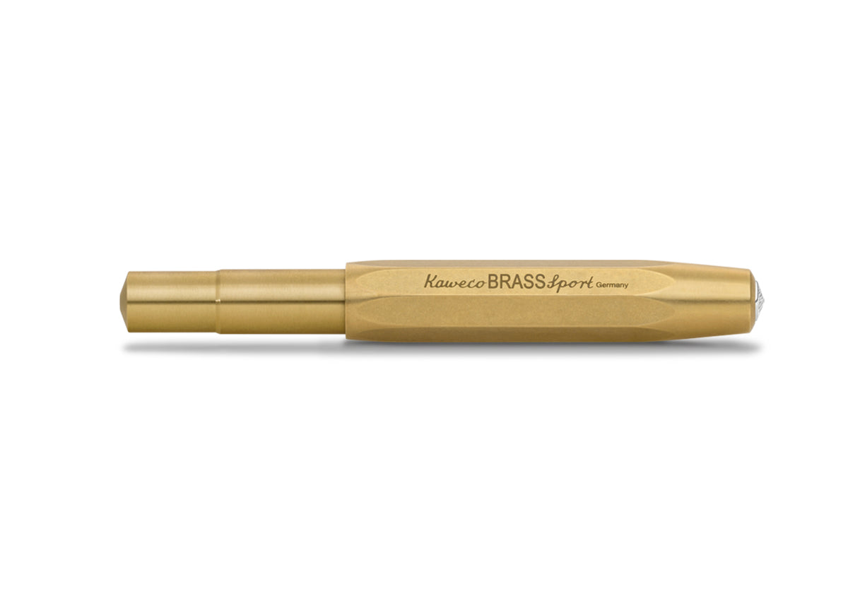 The latest technology of gel refill and ceramic ball combined with classic design made of high-quality brass with an individual touch.


This pocket roller ball pen has a closed size of only 10.5 cm and grows to a standard size of 13 cm withthe cap attached.

The high-quality brass will develop a natural and individual patina with daily use. Due to the high weight, the writing instrument already presses slightly onto the paper by itself. This feature makes it possible for you to write longer and more comfor