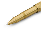 The latest technology of gel refill and ceramic ball combined with classic design made of high-quality brass with an individual touch.


This pocket roller ball pen has a closed size of only 10.5 cm and grows to a standard size of 13 cm withthe cap attached.

The high-quality brass will develop a natural and individual patina with daily use. Due to the high weight, the writing instrument already presses slightly onto the paper by itself. This feature makes it possible for you to write longer and more comfor