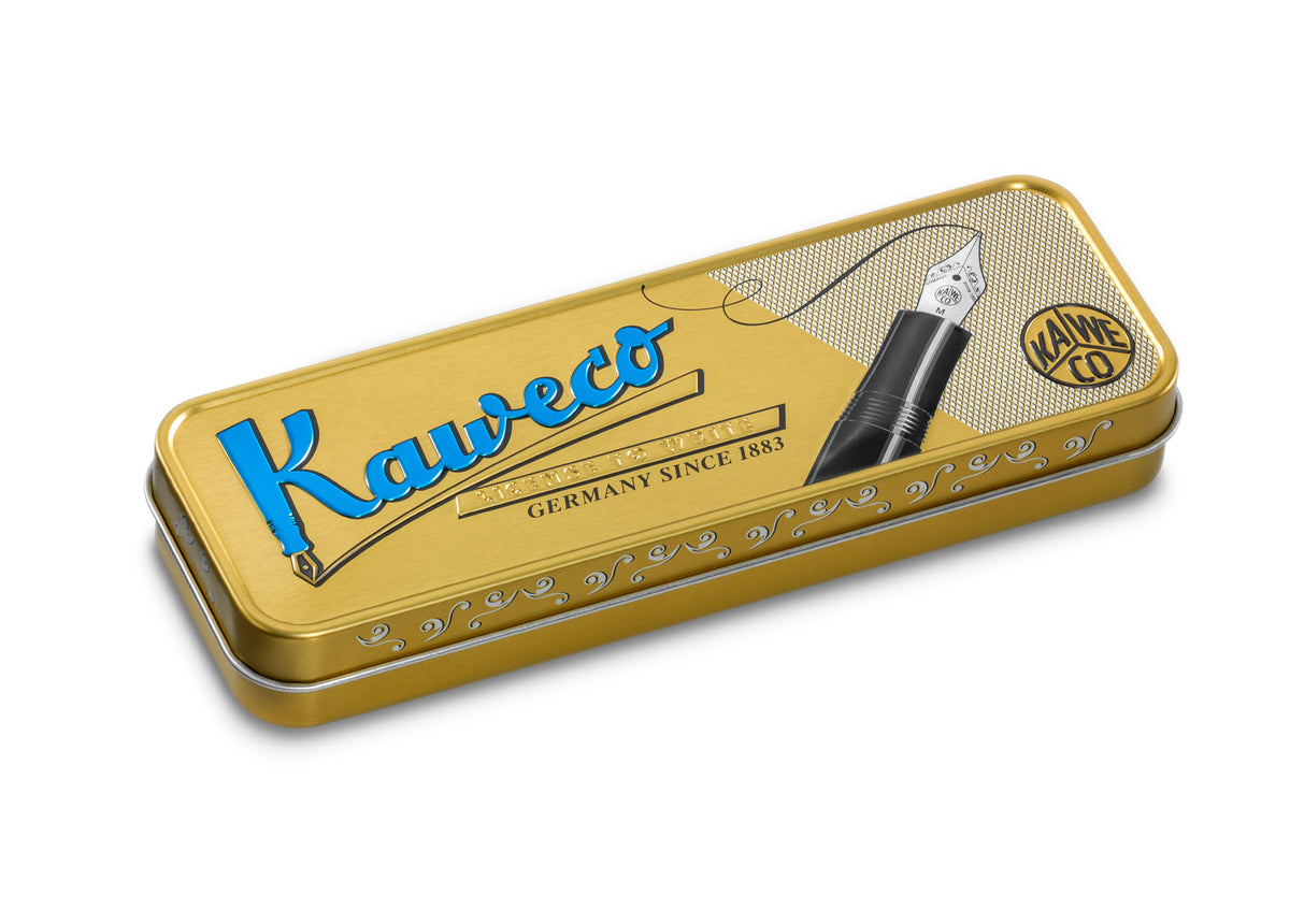 Luxurious roller ball in nostalgia design made of high-grade acrylic with elegant elements.

The decorative elements and proportions are based on those of the golden 1920s. This treasure of the German heyday of art, culture and science has been preserved in detail. The Gel Roller allows effortless writing and an exceptionally writing experience.

The roller ball consists of more than 15 individual parts. The pen lining is made of deep black acrylic (PMMA) and polished and assembled by hand.

The Kaweco DIA2