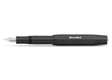 All black everything - our fountain pen in black performs brilliantly in any situation. The classic and elegant colour can be combined with various notebooks, papers and other accessories.



In 1911 something remarkable by the name of Kaweco Sport was created. The pocket fountain pen only measures 10.5 cm when closed, therefore it can easily be taken anywhere. With the cap attached, it grows to a normal size of 13 cm.

You can choose between five nib sizes from extra fine (EF) to extra broad (BB). If you'r
