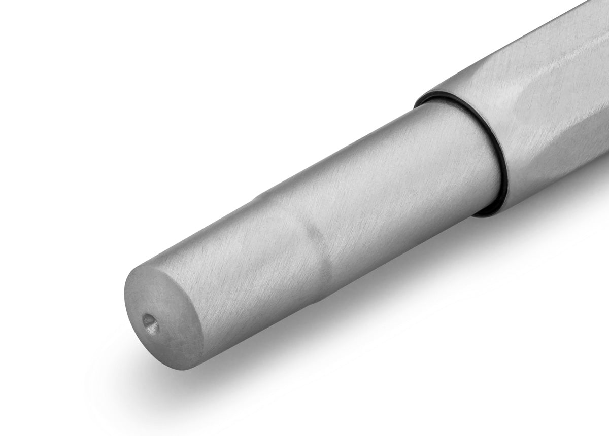 The latest technology of gel refill and ceramic ball combined with classic design made of stainless steel with a brushed finish.

This pocket roller ball pen has a length of only 10.5 cm when closed and grows to a standard size of 13 cm with the cap attached.

The raw stainless steel receives its elegance through a brushed finish. Due to the high weight, the writing instrument already presses slightly onto the paper by itself. This feature makes it possible for you to write longer and comfortably. In combin