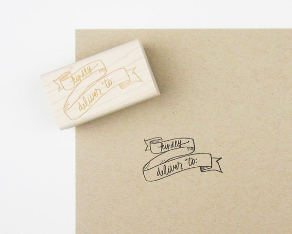 Kindly Deliver To Banner Rubber Stamp