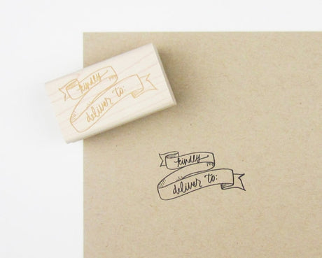 Kindly Deliver To Banner Rubber Stamp