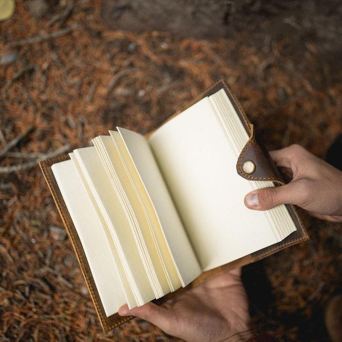 Kodiak Leather Drifter Leather Journal

The Drifter Leather Journal is designed for travelers, writers, and creatives who appreciate quality craftsmanship and timeless style. Made from top-grain leather, this beautifully crafted journal features a secure snap-button closure and handmade artisan paper, making it an ideal gift for adventurers and homebodies alike.

With 210 blank pages and a refillable design, it’s perfect for capturing thoughts, sketches, or travel memories. Measuring 7” x 5” x 2.5”, the Dri