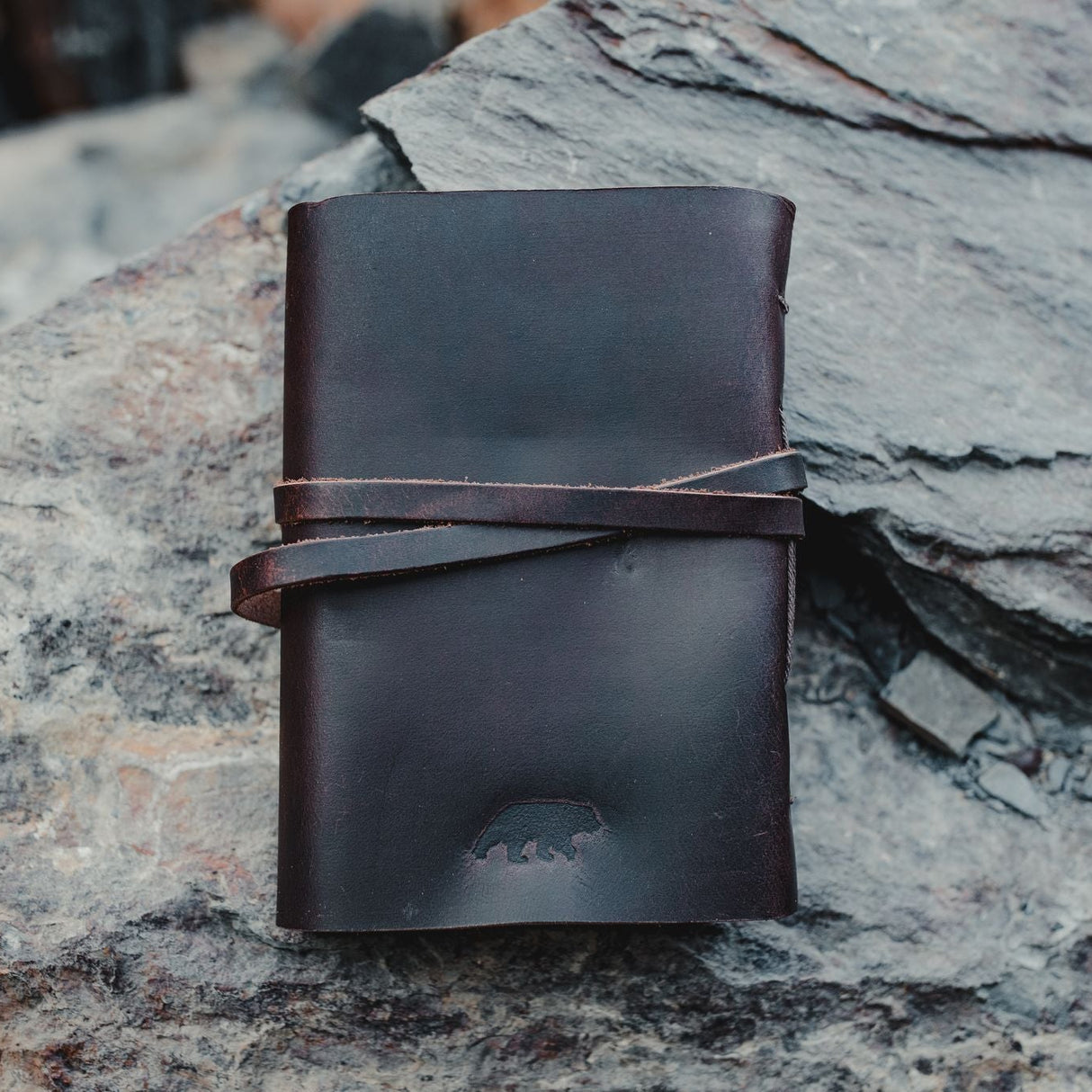 Kodiak Leather Traveler's Journal - Large

The Kodiak Traveler Journal is the perfect travel companion. Made with durable top grain leather, a leather wrap closure and handmade artisan paper this journal is the ultimate gift item for the world traveler or home-body.

• 110 blank pages
• Made with handmade artisan paper
• Top Grain Leather
• Dimensions: 8" x 6" x 1.75"