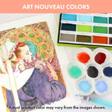 Paleta de acuarela Kuretake Gansai Tambi - Conjunto de 4 colores Art Nouveau II 