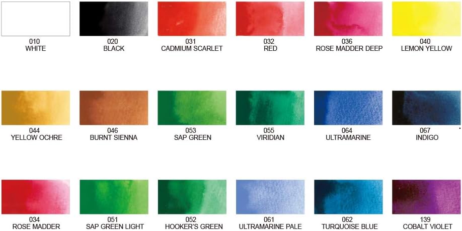 Take your artistic expression to the next level with the Zig Kuretake Gansai Tambi 18-Piece Watercolor Set.&nbsp;

These high-quality Japanese traditional solid watercolors offer stunning finishes, ideal for artists and crafters with a keen eye for detail. Their water-based pigments blend beautifully and create luminous effects, making them perfect for sketching, illustrating, and adding refined touches to mixed media projects.

This set contains White, Black, Cadmium Scarlet, Red, Rose Madder, Rose Madder 
