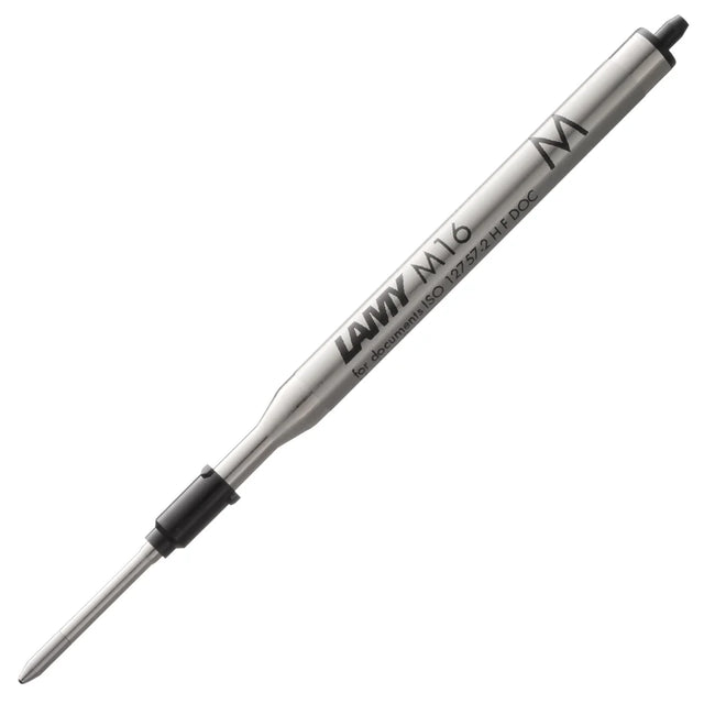 The LAMY M 16 metal ballpoint refill ensures smooth, consistent writing and a precise, refined finish – perfect for everyday use. Available in blue and black for a medium line width – ideal for personalizing notes, letters, or sketches. &nbsp;All Lamy ballpoint pens write with the Lamy LAMY M16 large-capacity refill, which can be replaced quickly and easily.

Includes 1 refill.&nbsp;