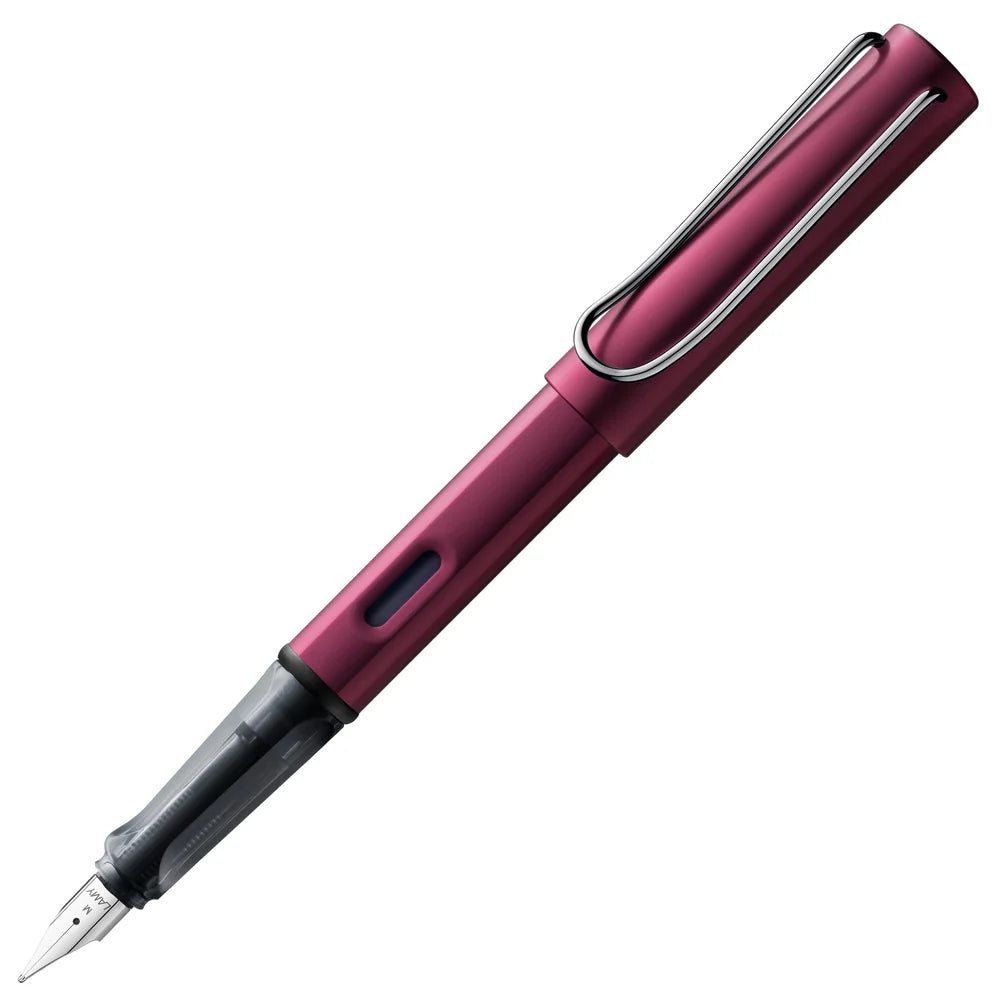 Light, lighter, LAMY AL-star: the writing classic made of resistant aluminium masters all challenges of everyday life in style. The transparent grip lies comfortably in the hand and, with an unobstructed view of the ink duct, turns the functional into a visual highlight. The series is ever inspiring with new special editions in current trendy colours and is thus an inspiring must-have in any pencil case.

Lightweight fountain pen with polished steel nib and ergonomic grip made of high-quality transparent pl