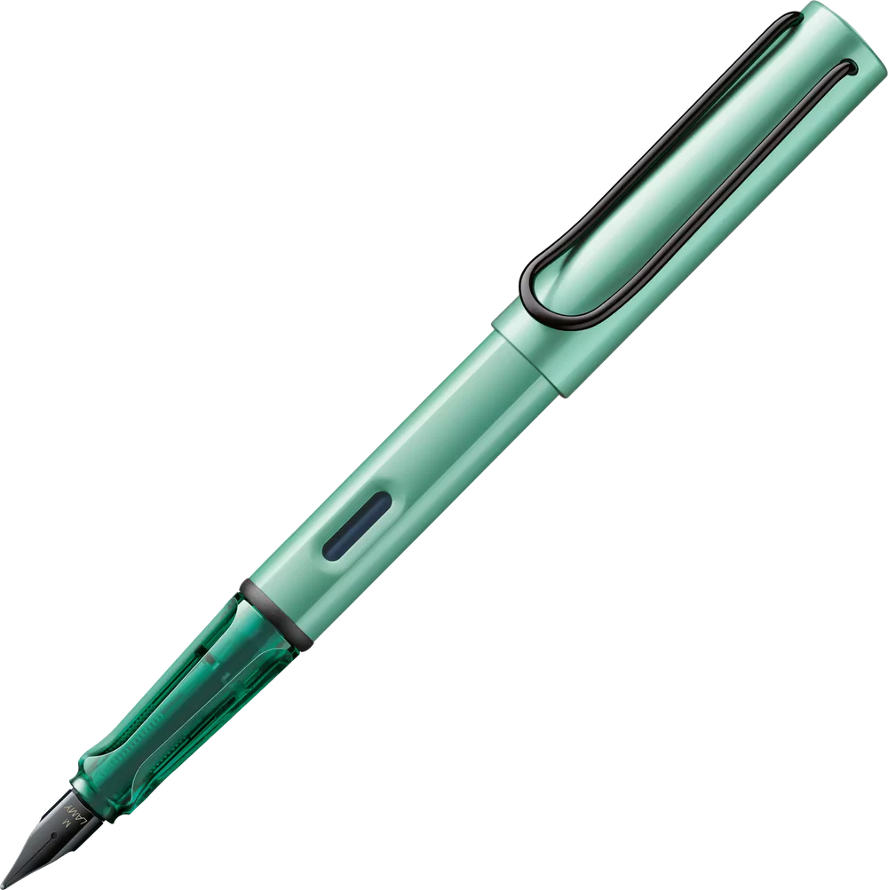 Light, lighter, LAMY AL-star: the writing classic made of resistant aluminium masters all challenges of everyday life in style. The transparent grip lies comfortably in the hand and, with an unobstructed view of the ink duct, turns the functional into a visual highlight. The series is ever inspiring with new special editions in current trendy colours and is thus an inspiring must-have in any pencil case.

Lightweight fountain pen with polished steel nib and ergonomic grip made of high-quality transparent pl
