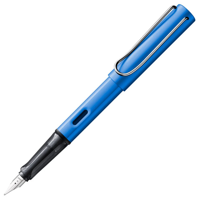 Light, lighter, LAMY AL-star: the writing classic made of resistant aluminium masters all challenges of everyday life in style. The transparent grip lies comfortably in the hand and, with an unobstructed view of the ink duct, turns the functional into a visual highlight. The series is ever inspiring with new special editions in current trendy colours and is thus an inspiring must-have in any pencil case.

Lightweight fountain pen with polished steel nib and ergonomic grip made of high-quality transparent pl