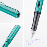 Light, lighter, LAMY AL-star: the writing classic made of resistant aluminium masters all challenges of everyday life in style. The transparent grip lies comfortably in the hand and, with an unobstructed view of the ink duct, turns the functional into a visual highlight. The series is ever inspiring with new special editions in current trendy colours and is thus an inspiring must-have in any pencil case.

Lightweight fountain pen with polished steel nib and ergonomic grip made of high-quality transparent pl