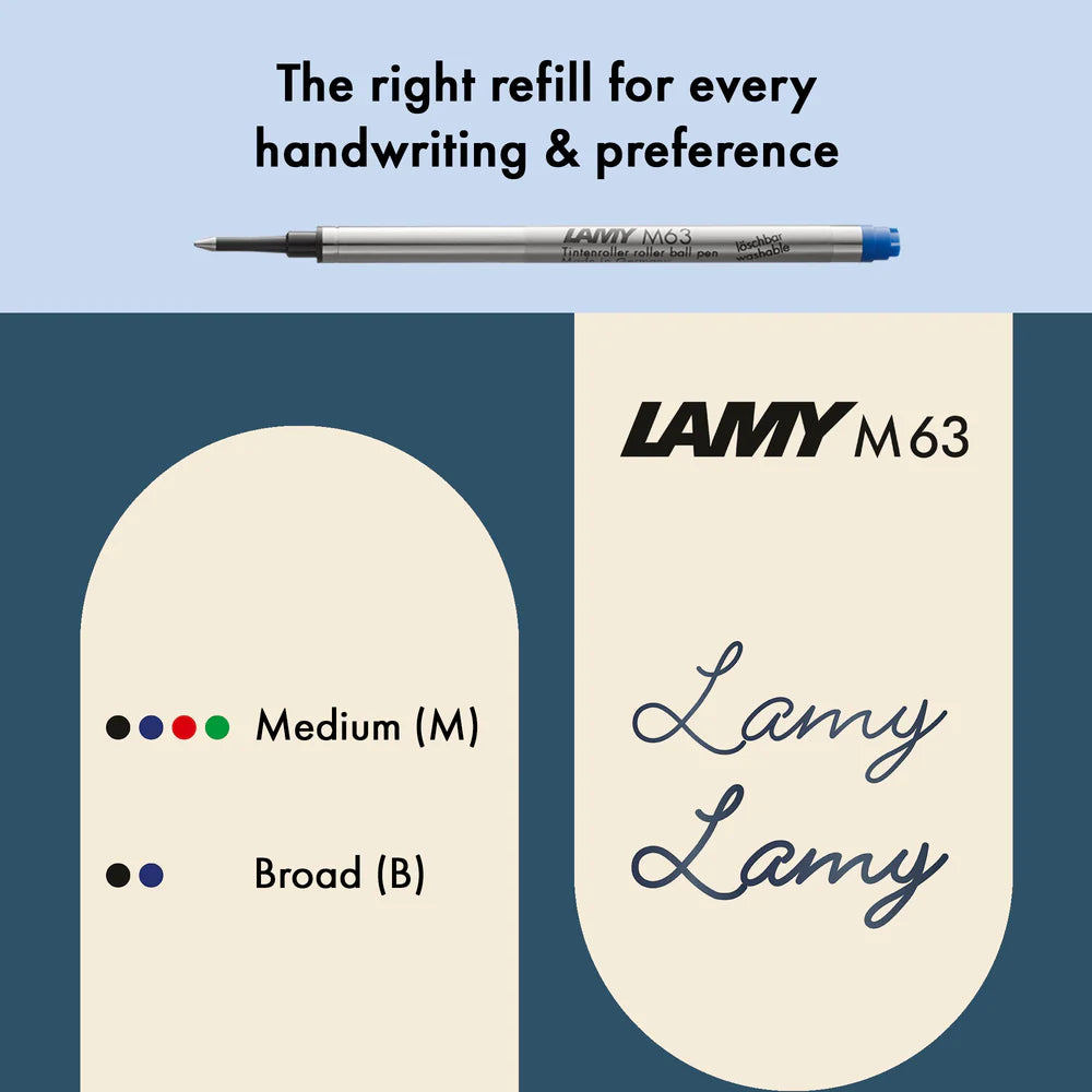 Light, lighter, LAMY AL-star: the writing classic made of resistant aluminium masters all challenges of everyday life in style. The transparent grip lies comfortably in the hand and, with an unobstructed view of the ink duct, turns the functional into a visual highlight. The series is ever inspiring with new special editions in current trendy colours and is thus an inspiring must-have in any pencil case.

Lightweight rollerball pen with ergonomic grip made of high-quality transparent plastic.

Distinctive m