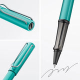 Light, lighter, LAMY AL-star: the writing classic made of resistant aluminium masters all challenges of everyday life in style. The transparent grip lies comfortably in the hand and, with an unobstructed view of the ink duct, turns the functional into a visual highlight. The series is ever inspiring with new special editions in current trendy colours and is thus an inspiring must-have in any pencil case.

Lightweight rollerball pen with ergonomic grip made of high-quality transparent plastic.

Distinctive m