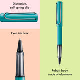 Light, lighter, LAMY AL-star: the writing classic made of resistant aluminium masters all challenges of everyday life in style. The transparent grip lies comfortably in the hand and, with an unobstructed view of the ink duct, turns the functional into a visual highlight. The series is ever inspiring with new special editions in current trendy colours and is thus an inspiring must-have in any pencil case.

Lightweight rollerball pen with ergonomic grip made of high-quality transparent plastic.

Distinctive m