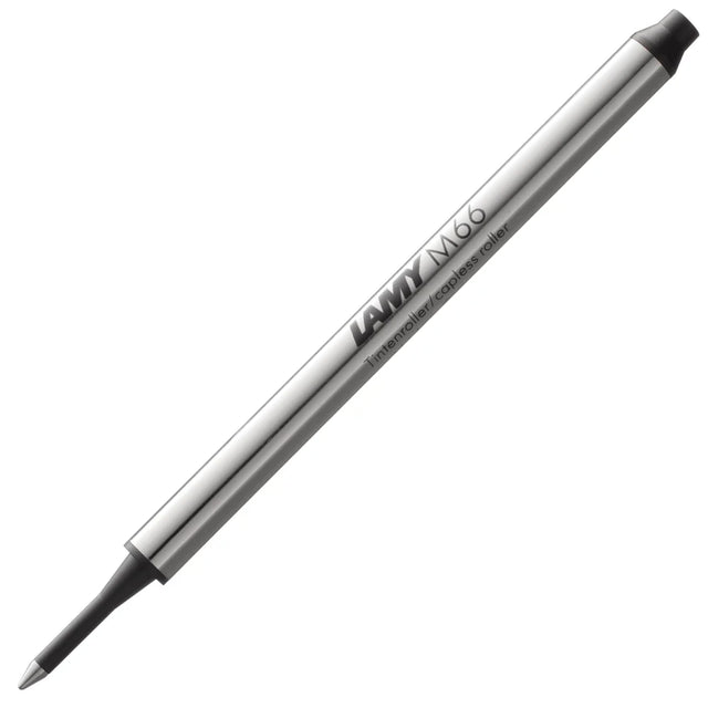 The LAMY M 66 metal rollerball refill ensures smooth, consistent writing and a precise, refined finish – perfect for everyday use. Available in blue and black for a medium line width – ideal for personalizing notes, letters, or sketches.

Refill for rollerball pens without cap and LAMY imporium.

Includes 1 refill.&nbsp;