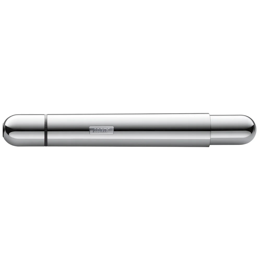Innovative pocket pen full of transformative power.

The LAMY pico reaches unimagined greatness under pressure: the innovative pocket pen transforms into a full-size biro with just one finger movement thanks to an ingenious double push mechanism inside. Strikingly different and surprising, it brings a piece of innovation to even the smallest pencil case or even trouser pocket as a handy everyday companion.&nbsp;

Chrome finish&nbsp;with 1 refill of LAMY M 22 M black