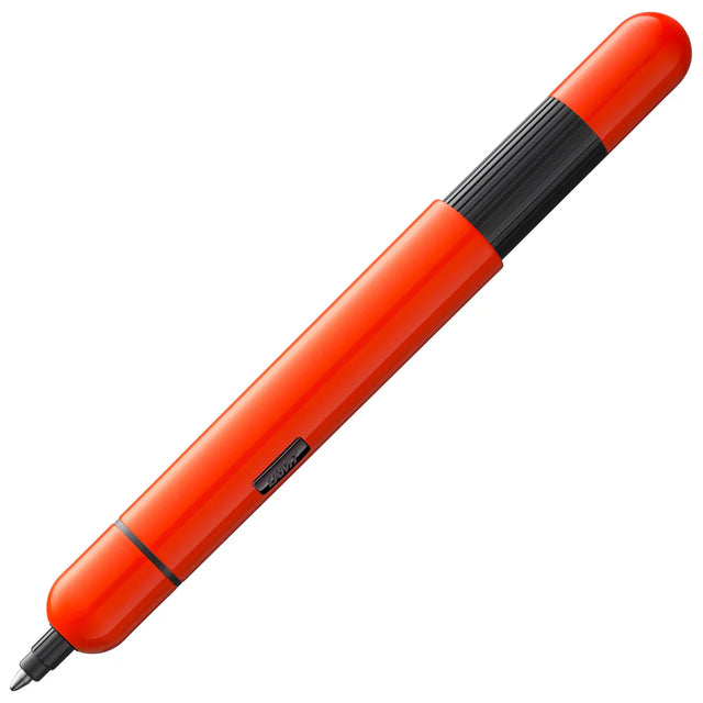 Innovative pocket pen full of transformative power.

The LAMY pico reaches unimagined greatness under pressure: the innovative pocket pen transforms into a full-size biro with just one finger movement thanks to an ingenious double push mechanism inside. Strikingly different and surprising, it brings a piece of innovation to even the smallest pencil case or even trouser pocket as a handy everyday companion.&nbsp;

&nbsp;Shiny neon orange lacquer finish with 1 refill of LAMY M 22 M black