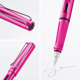 Fountain pen, icon, global success: the LAMY safari has been a beloved classic since its introduction in the 1980s and enjoys a cult status untypical for a writing instrument. Countless colours and ever-changing special editions make hearts beat faster - whether for the pencil case or the carefully curated fountain pen collection.

The LAMY safari is more than the sum of its details: it is aesthetic, robust and individual. The distinctive, self-sprung clip keeps the writing instrument securely fastened in p