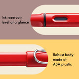 Fountain pen, icon, global success: the LAMY safari has been a beloved classic since its introduction in the 1980s and enjoys a cult status untypical for a writing instrument. Countless colours and ever-changing special editions make hearts beat faster - whether for the pencil case or the carefully curated fountain pen collection.

The LAMY safari is more than the sum of its details: it is aesthetic, robust and individual. The distinctive, self-sprung clip keeps the writing instrument securely fastened in p