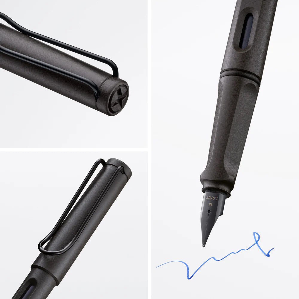 Fountain pen, icon, global success: the LAMY safari has been a beloved classic since its introduction in the 1980s and enjoys a cult status untypical for a writing instrument. Countless colours and ever-changing special editions make hearts beat faster - whether for the pencil case or the carefully curated fountain pen collection.

The LAMY safari is more than the sum of its details: it is aesthetic, robust and individual. The distinctive, self-sprung clip keeps the writing instrument securely fastened in p