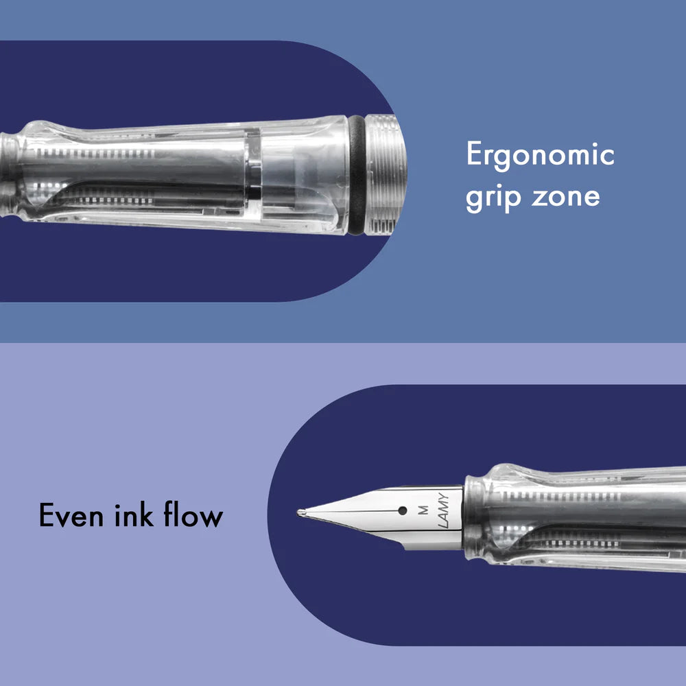Fountain pen, icon, global success: the LAMY safari has been a beloved classic since its introduction in the 1980s and enjoys a cult status untypical for a writing instrument. Countless colours and ever-changing special editions make hearts beat faster - whether for the pencil case or the carefully curated fountain pen collection.

The LAMY safari is more than the sum of its details: it is aesthetic, robust and individual. The distinctive, self-sprung clip keeps the writing instrument securely fastened in p