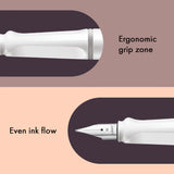 Fountain pen, icon, global success: the LAMY safari has been a beloved classic since its introduction in the 1980s and enjoys a cult status untypical for a writing instrument. Countless colours and ever-changing special editions make hearts beat faster - whether for the pencil case or the carefully curated fountain pen collection.

The LAMY safari is more than the sum of its details: it is aesthetic, robust and individual. The distinctive, self-sprung clip keeps the writing instrument securely fastened in p