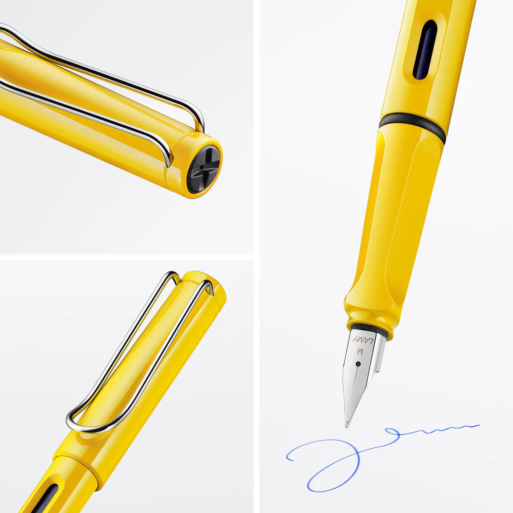 Fountain pen, icon, global success: the LAMY safari has been a beloved classic since its introduction in the 1980s and enjoys a cult status untypical for a writing instrument. Countless colours and ever-changing special editions make hearts beat faster - whether for the pencil case or the carefully curated fountain pen collection.

The LAMY safari is more than the sum of its details: it is aesthetic, robust and individual. The distinctive, self-sprung clip keeps the writing instrument securely fastened in p